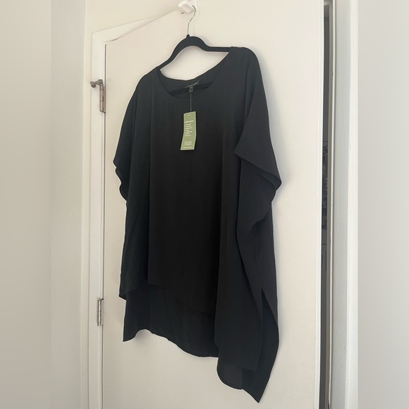 ✨ Eileen Fisher Black Ballet Boxy Tunic Silk Tunic Minimalist Formal Tunic ✨ - Picture 6 of 6